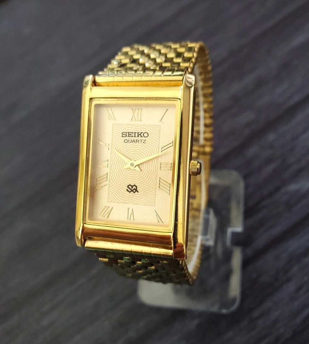 Seiko Vintage Seiko Tank Champaign Dial Milanese … - image 2