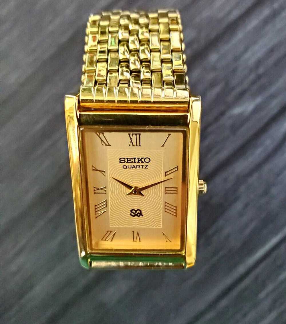 Seiko Vintage Seiko Tank Champaign Dial Milanese … - image 3