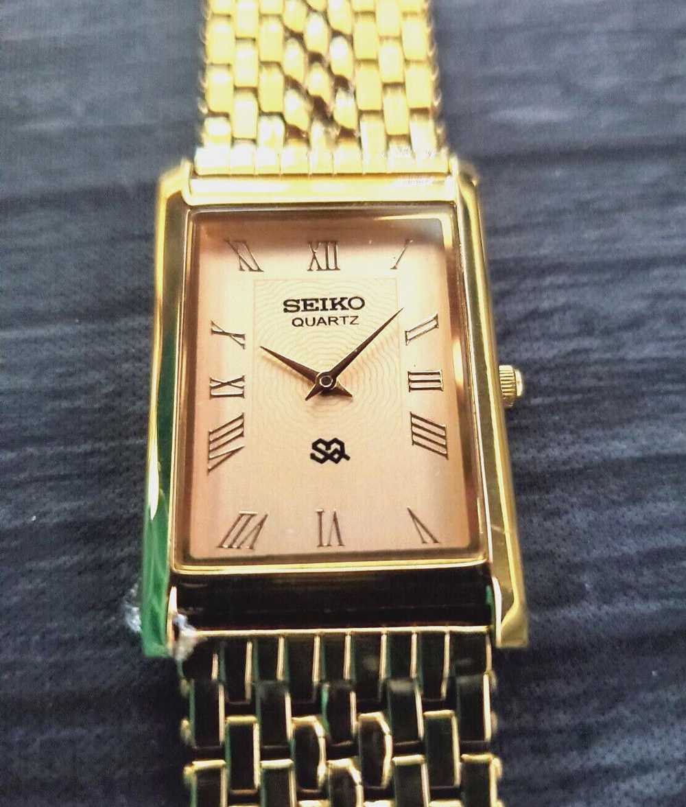 Seiko Vintage Seiko Tank Champaign Dial Milanese … - image 4