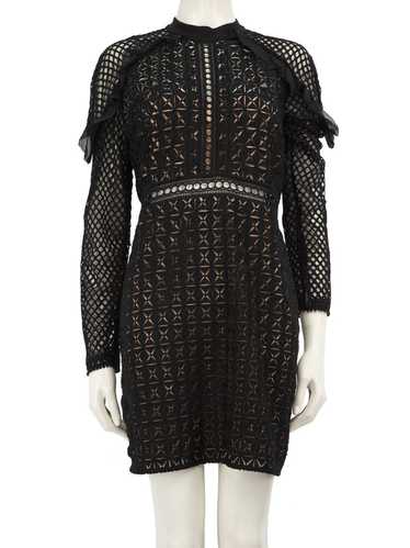 Self-Portrait Black Broderie Mini Length Dress