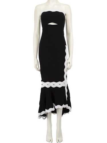 Jonathan Simkhai Black Strapless White Trim Dress - image 1