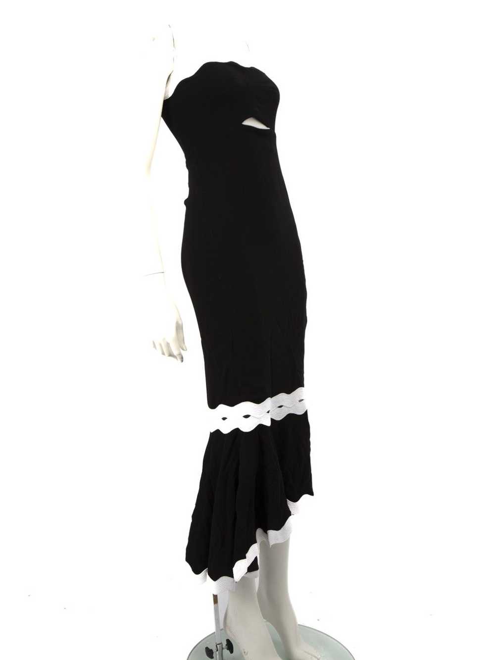 Jonathan Simkhai Black Strapless White Trim Dress - image 2