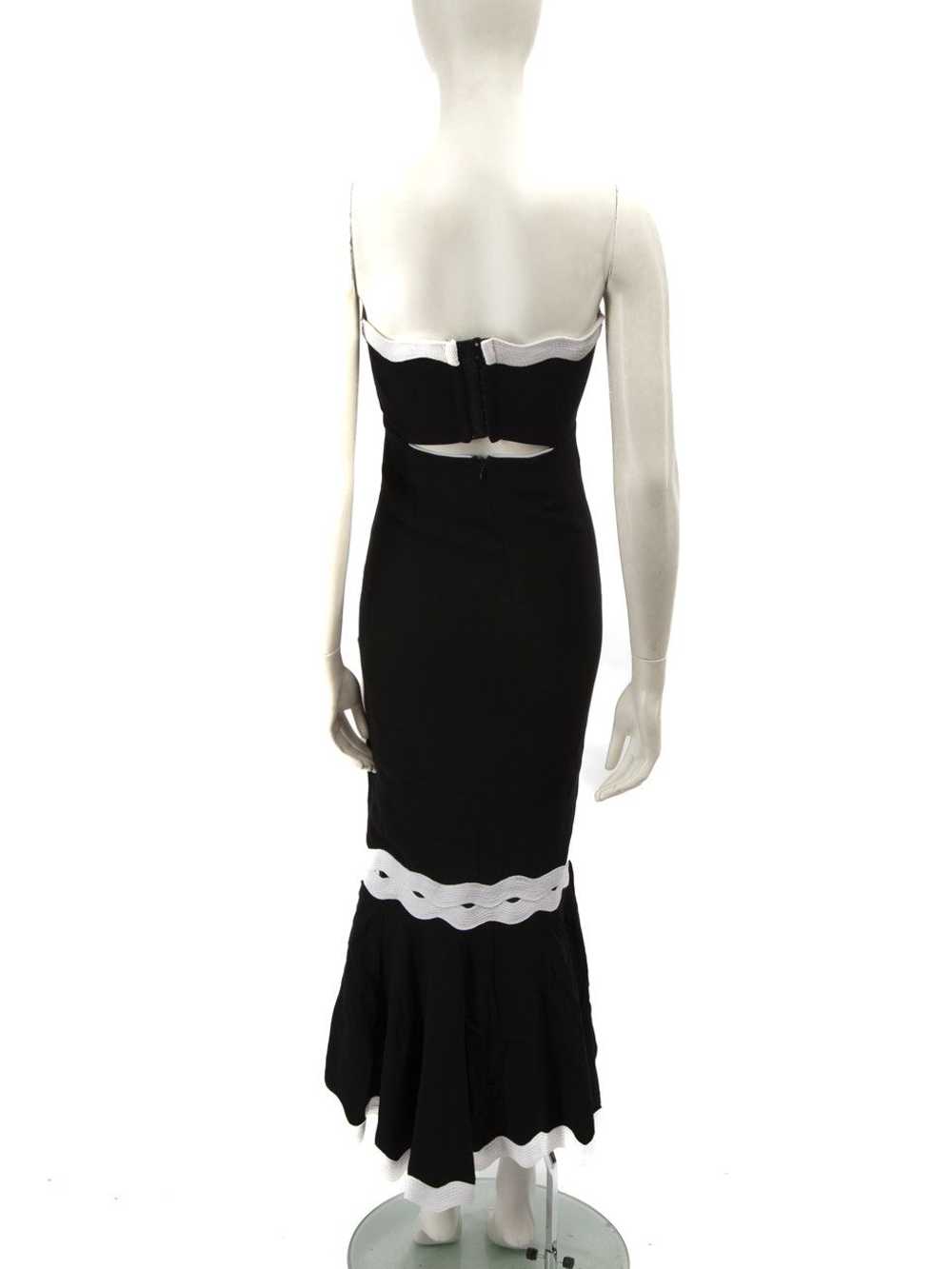 Jonathan Simkhai Black Strapless White Trim Dress - image 3