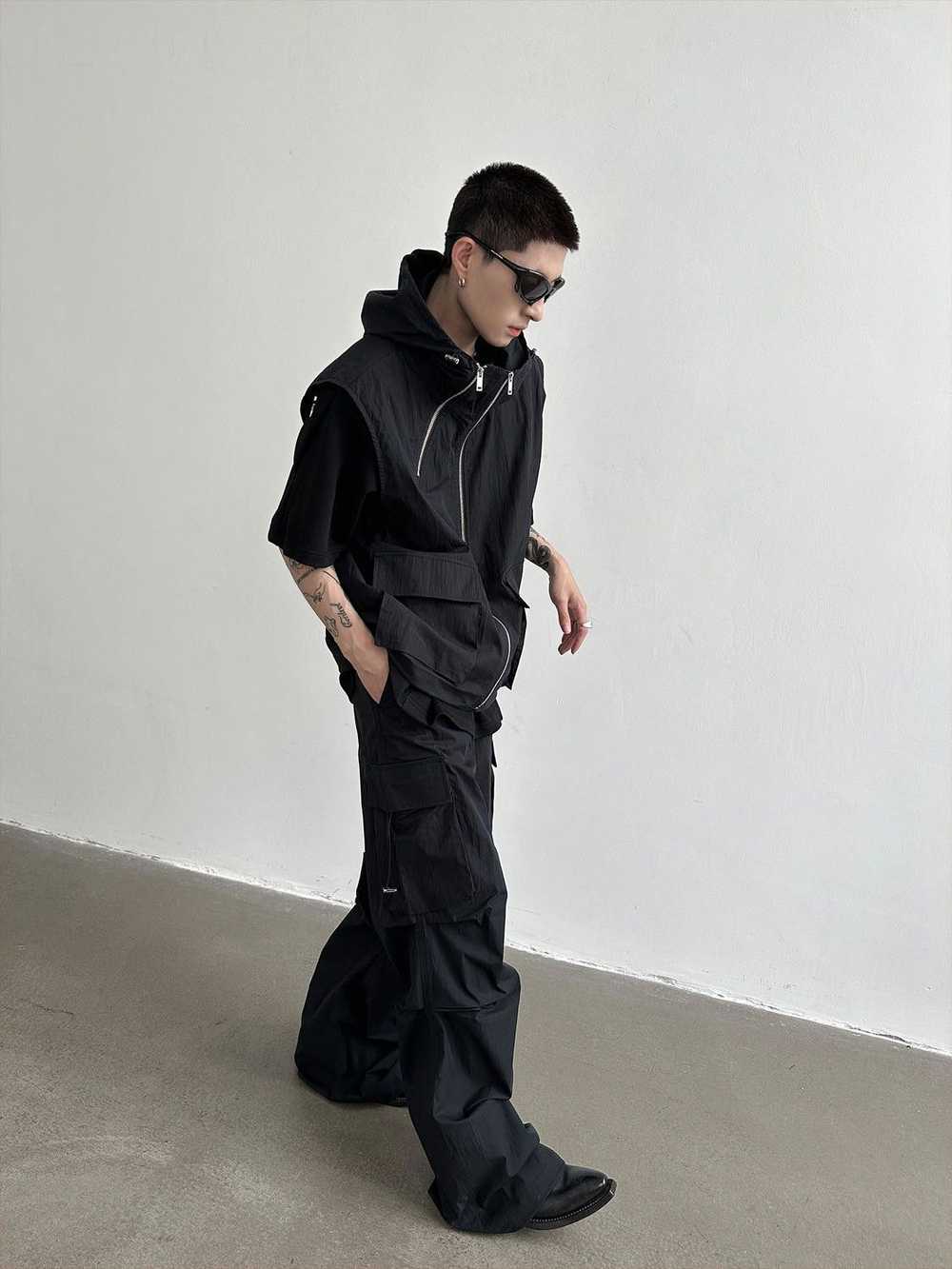 Japanese Brand × Streetwear Vintage Black Cargo S… - image 2