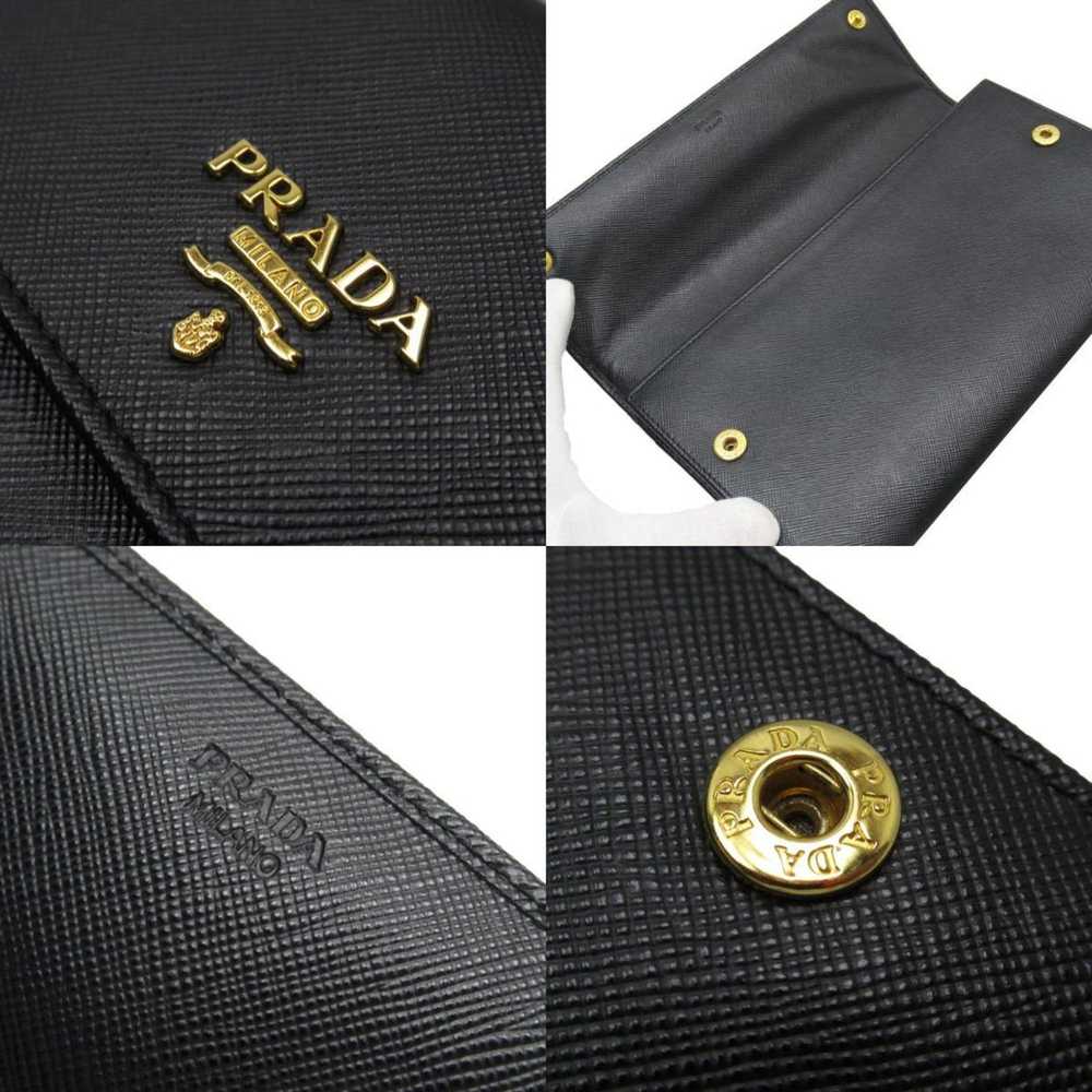 Prada Saffiano Black Leather Clutch Bag (Pre-Owne… - image 4