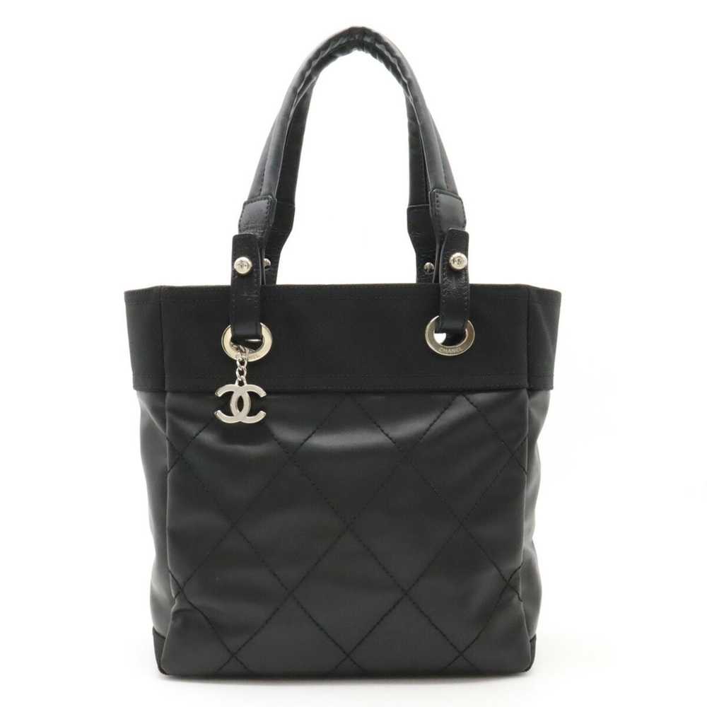 Chanel Paris Biarritz Black Leather Tote Bag (Pre… - image 1