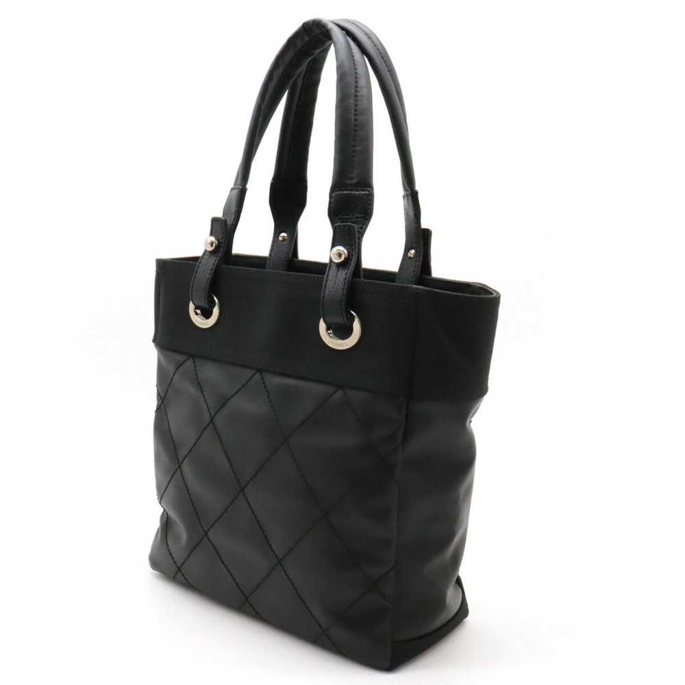 Chanel Paris Biarritz Black Leather Tote Bag (Pre… - image 2