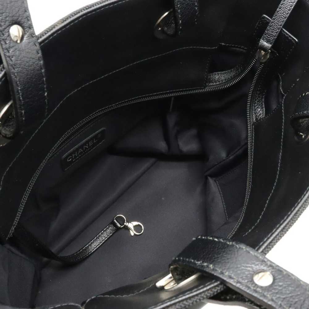 Chanel Paris Biarritz Black Leather Tote Bag (Pre… - image 5