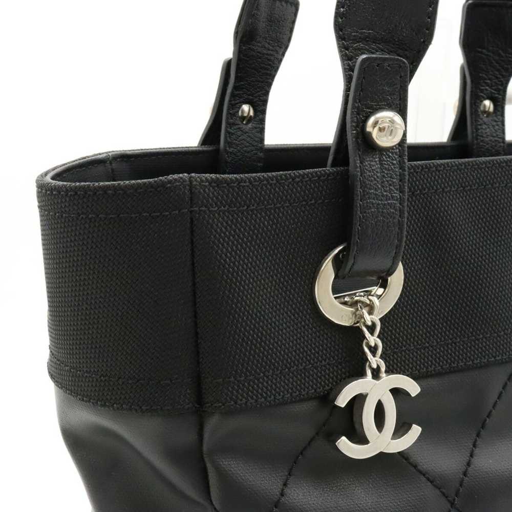 Chanel Paris Biarritz Black Leather Tote Bag (Pre… - image 8