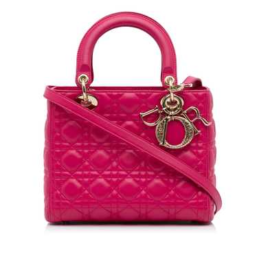 Authenticated Dior Medium Lambskin Cannage Lady Di