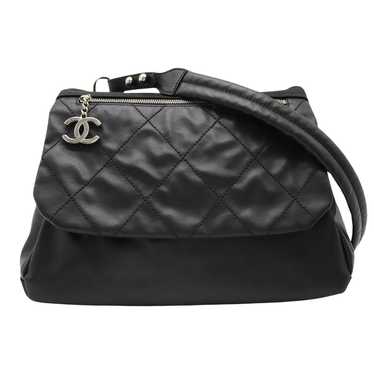 Chanel Paris Biarritz Black Leather Shopper Bag (P