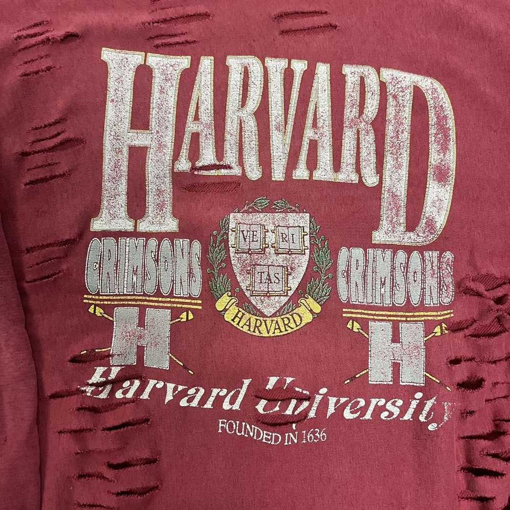 Vintage VTG 90s Harvard University Distressed Col… - image 3