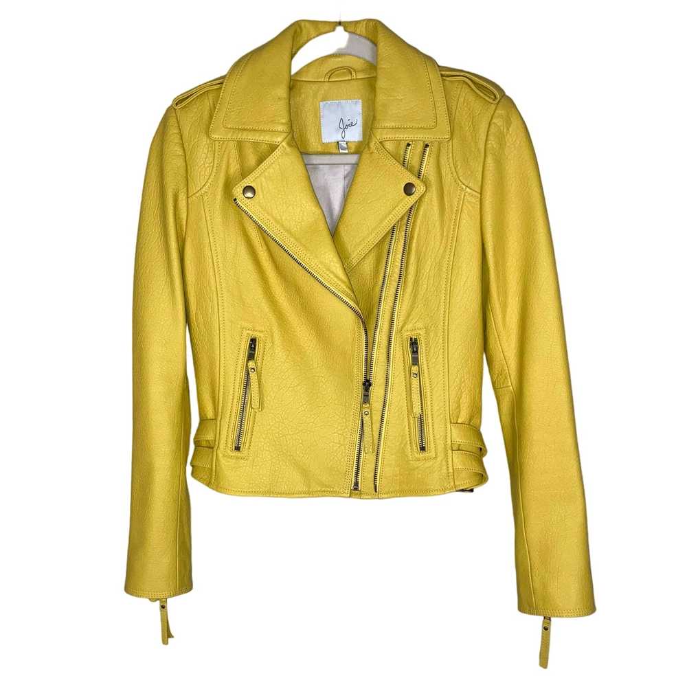 Joie Leolani Lamb Leather Moto Jacket Cornsilk Ye… - image 2