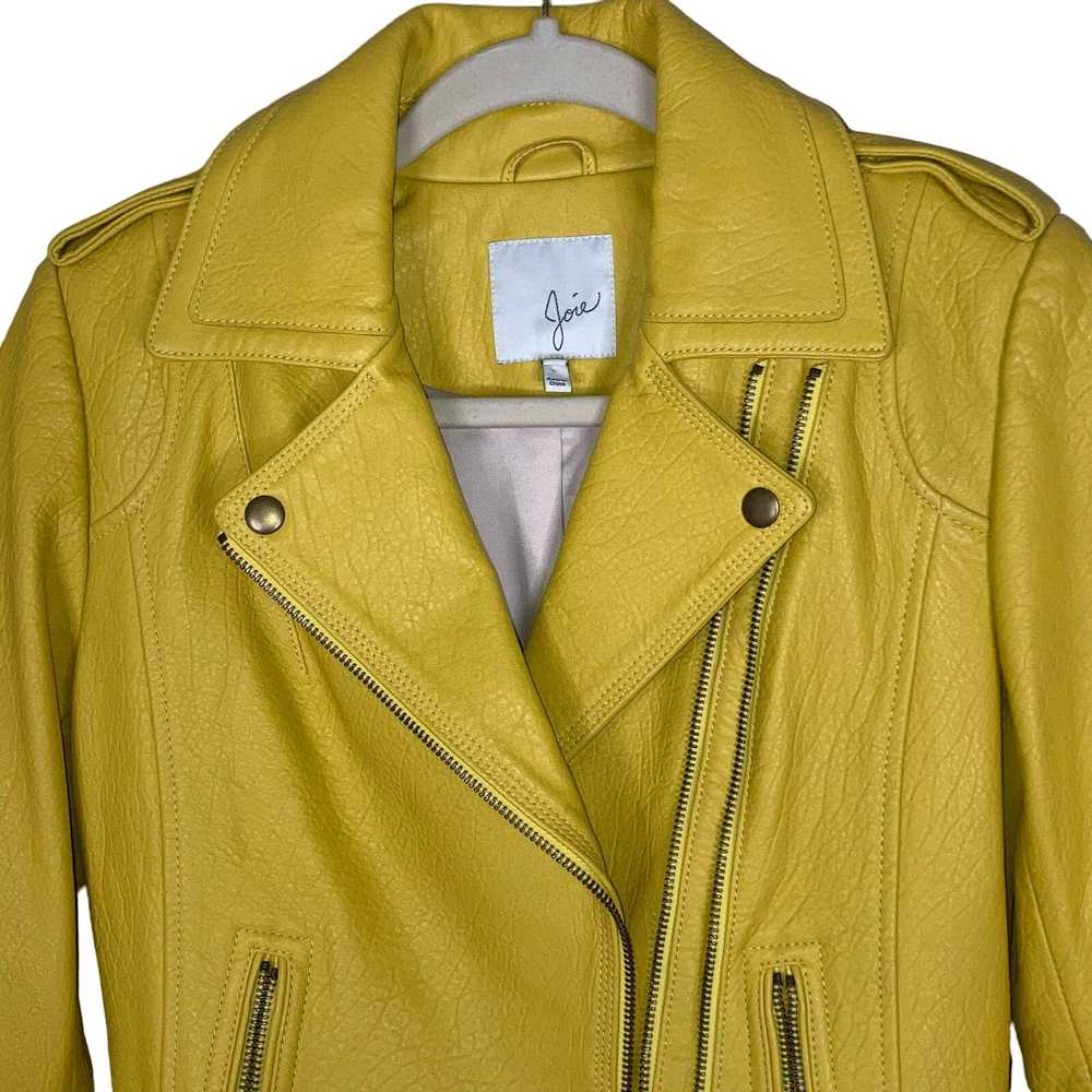 Joie Leolani Lamb Leather Moto Jacket Cornsilk Ye… - image 4