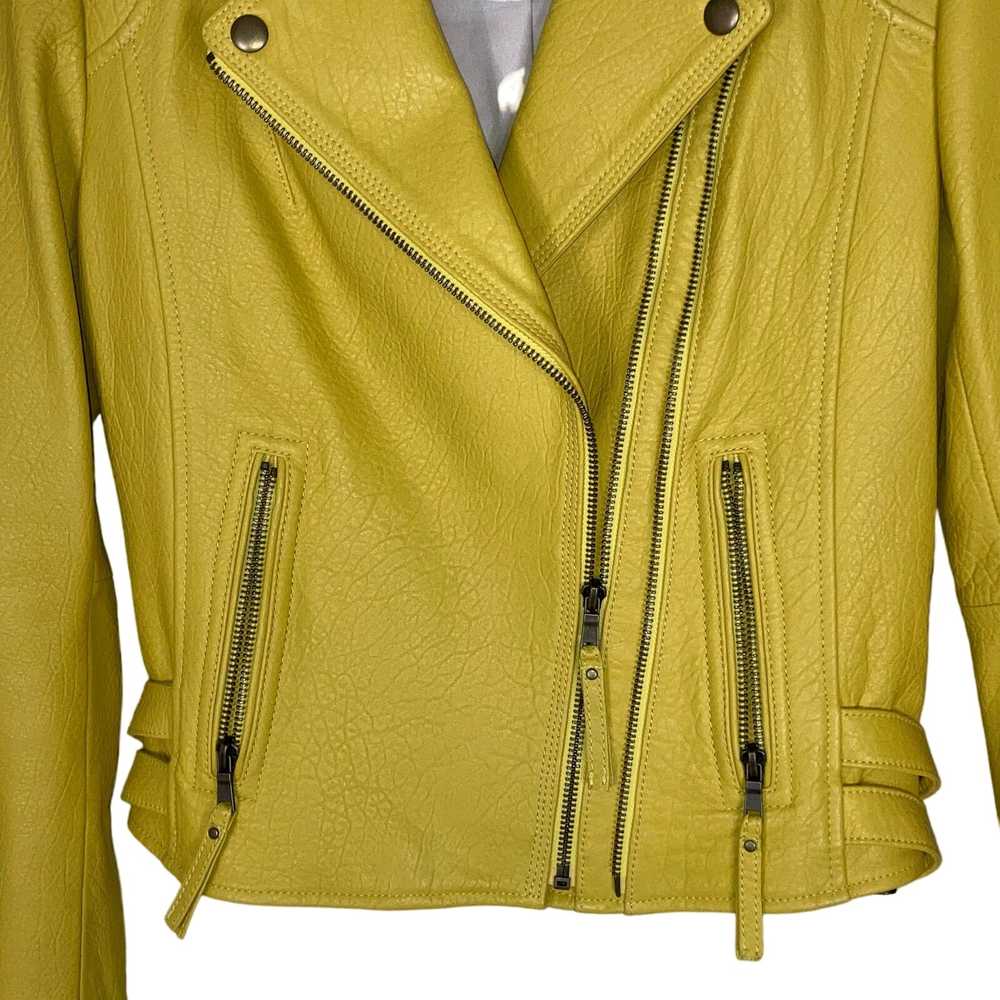 Joie Leolani Lamb Leather Moto Jacket Cornsilk Ye… - image 5