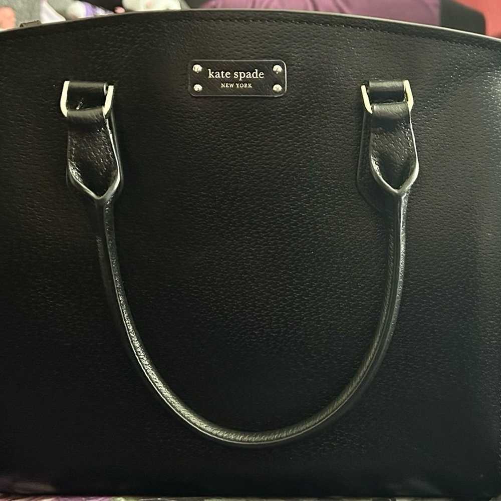 Kate Spade Large Black Leather Crossbody Purse - image 1