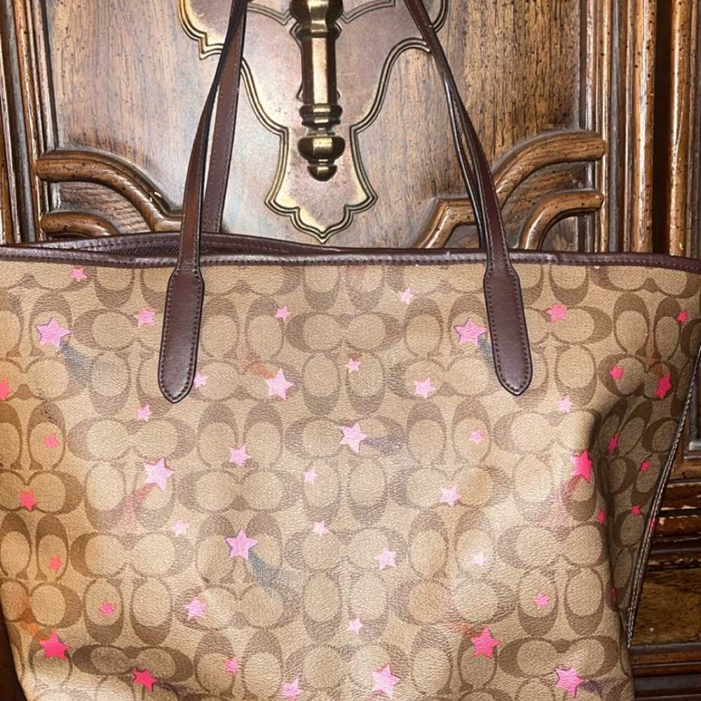 Coach shooting star pattern city tote - image 3