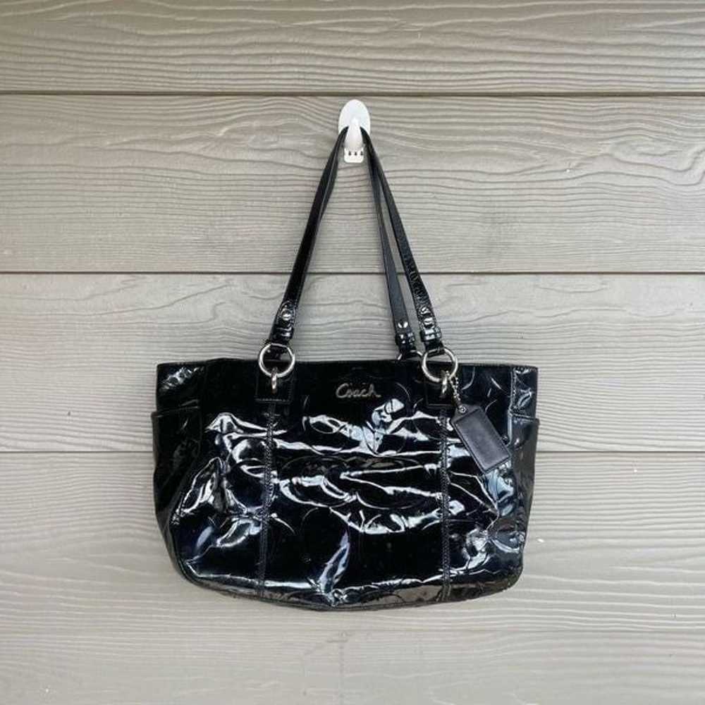 Coach patent embossed black shoulder bag - image 1