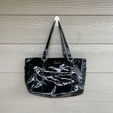 Coach patent embossed black shoulder bag - image 1