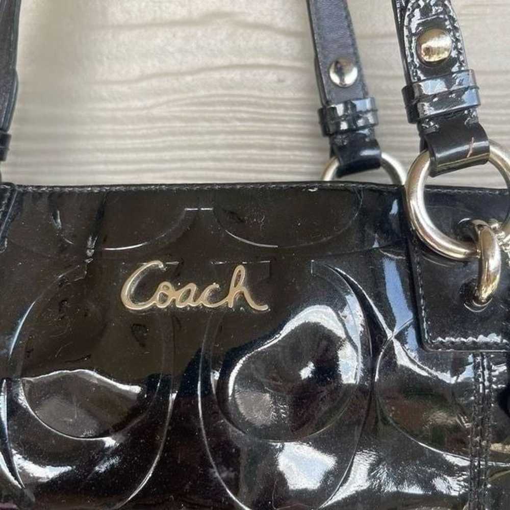 Coach patent embossed black shoulder bag - image 2