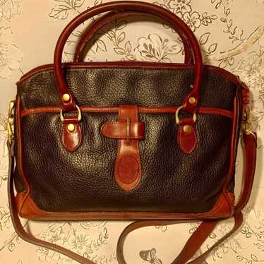 LIZ CLAIBOURNE VINTAGE PEBBLED LEATHER BROWN BLACK