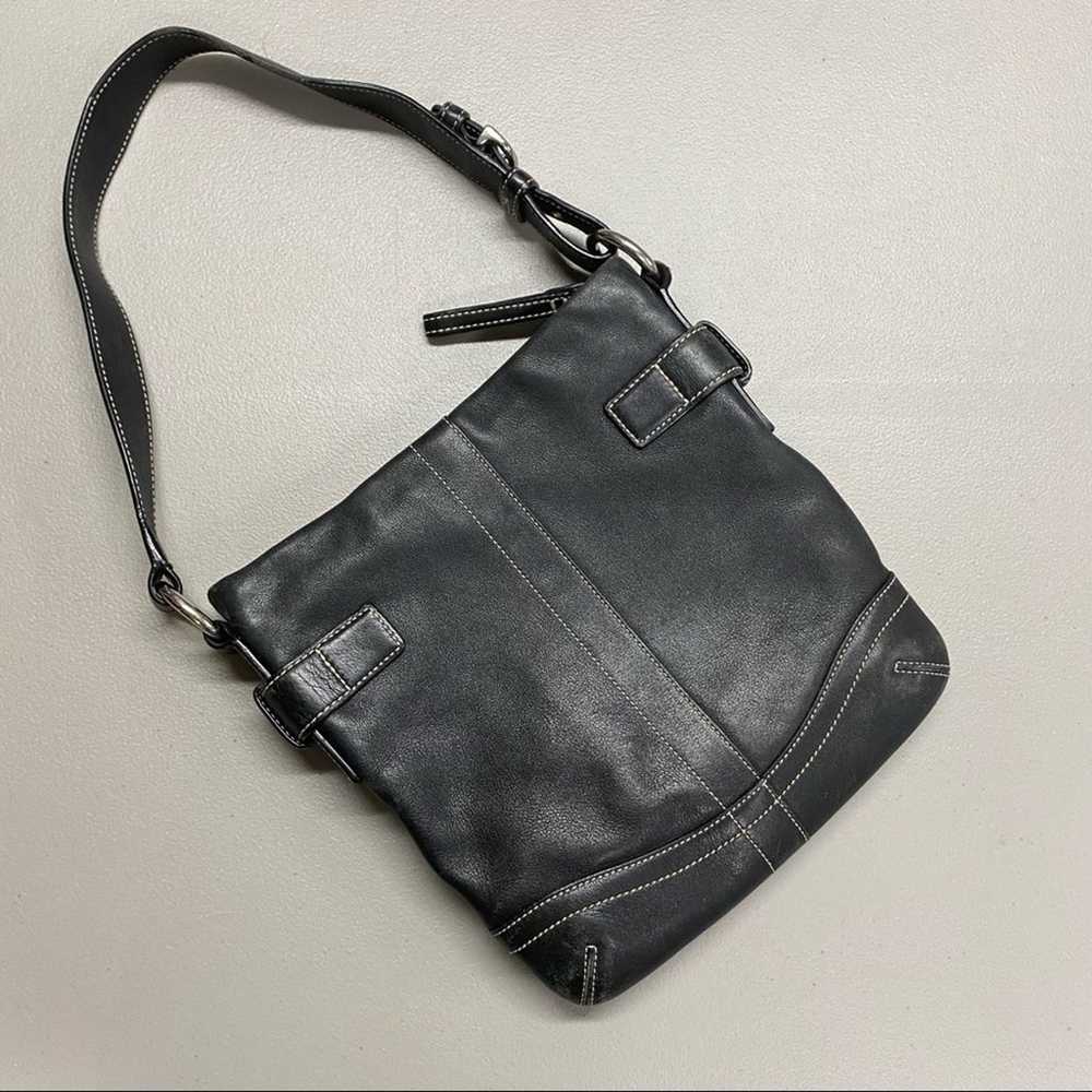 Coach Leather Black Shoulder Bag Silver Hardware … - image 2