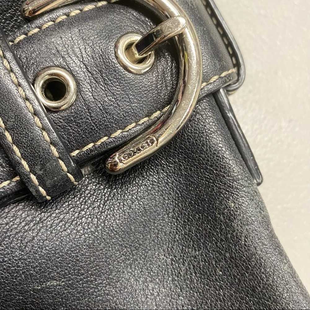 Coach Leather Black Shoulder Bag Silver Hardware … - image 3