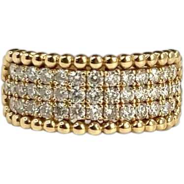 Diamond Ring with Bead Accents in 14kt Yellow Gol… - image 1