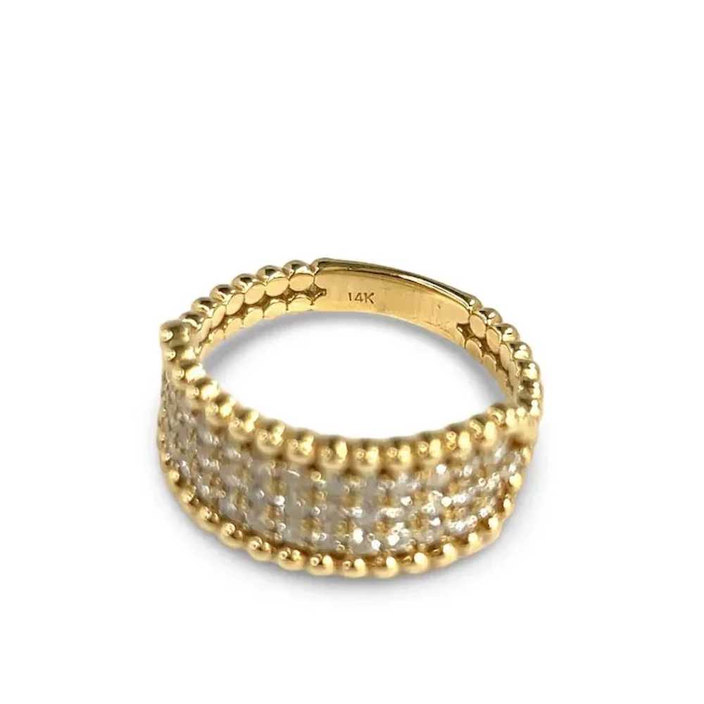 Diamond Ring with Bead Accents in 14kt Yellow Gol… - image 3