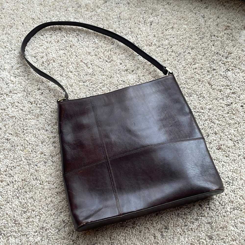 VINTAGE ETIENNE AIGNER Dark Purple Leather Window… - image 2