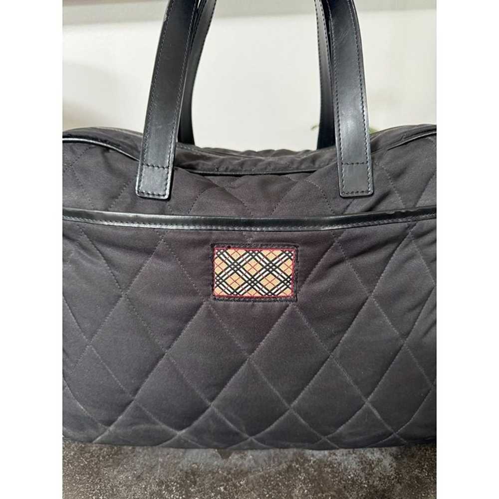 Burberry Black Quilted Nylon Tote Bag Nova Check … - image 2