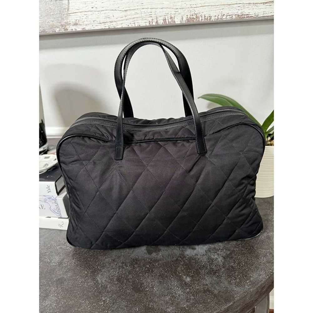 Burberry Black Quilted Nylon Tote Bag Nova Check … - image 4