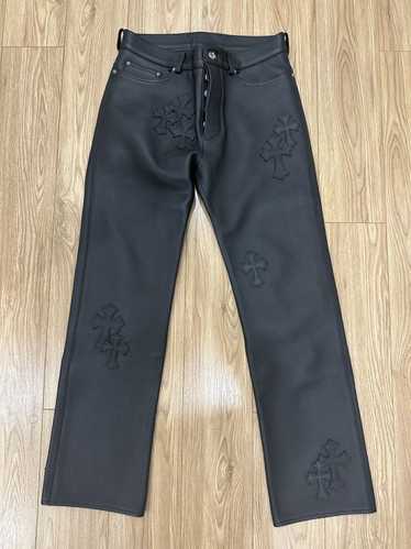 Chrome Hearts Black Leather Pants Patches