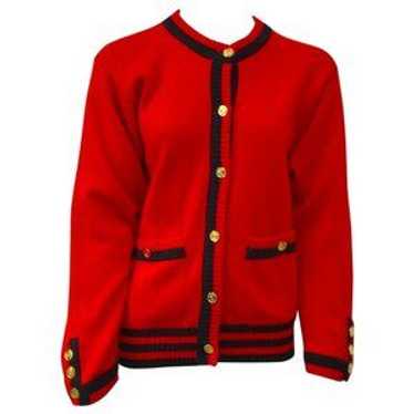 Chanel red cashmere cardigan - Gem