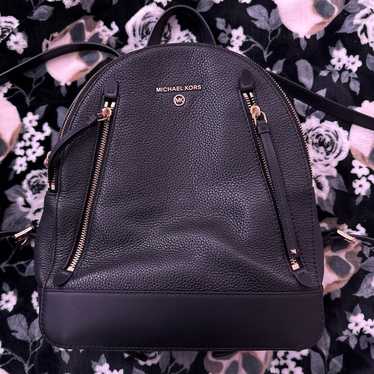 Michael Kors Black Leather Backpack