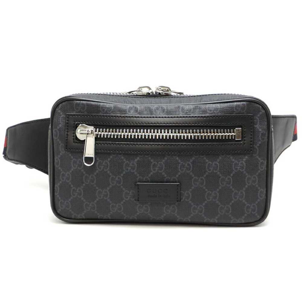 Gucci Gg Supreme Black Canvas Clutch Bag (Pre-Own… - image 1