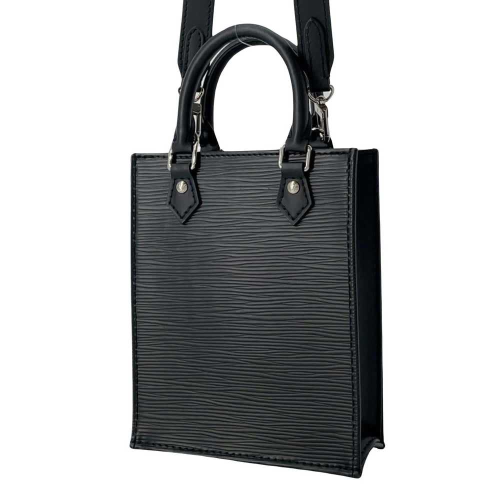 Louis Vuitton Sac Plat Black Leather Handbag (Pre… - image 2