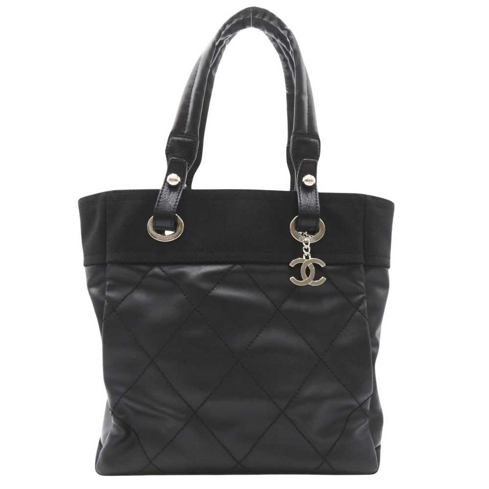 Chanel Paris Biarritz Black Leather Tote Bag (Pre… - image 1