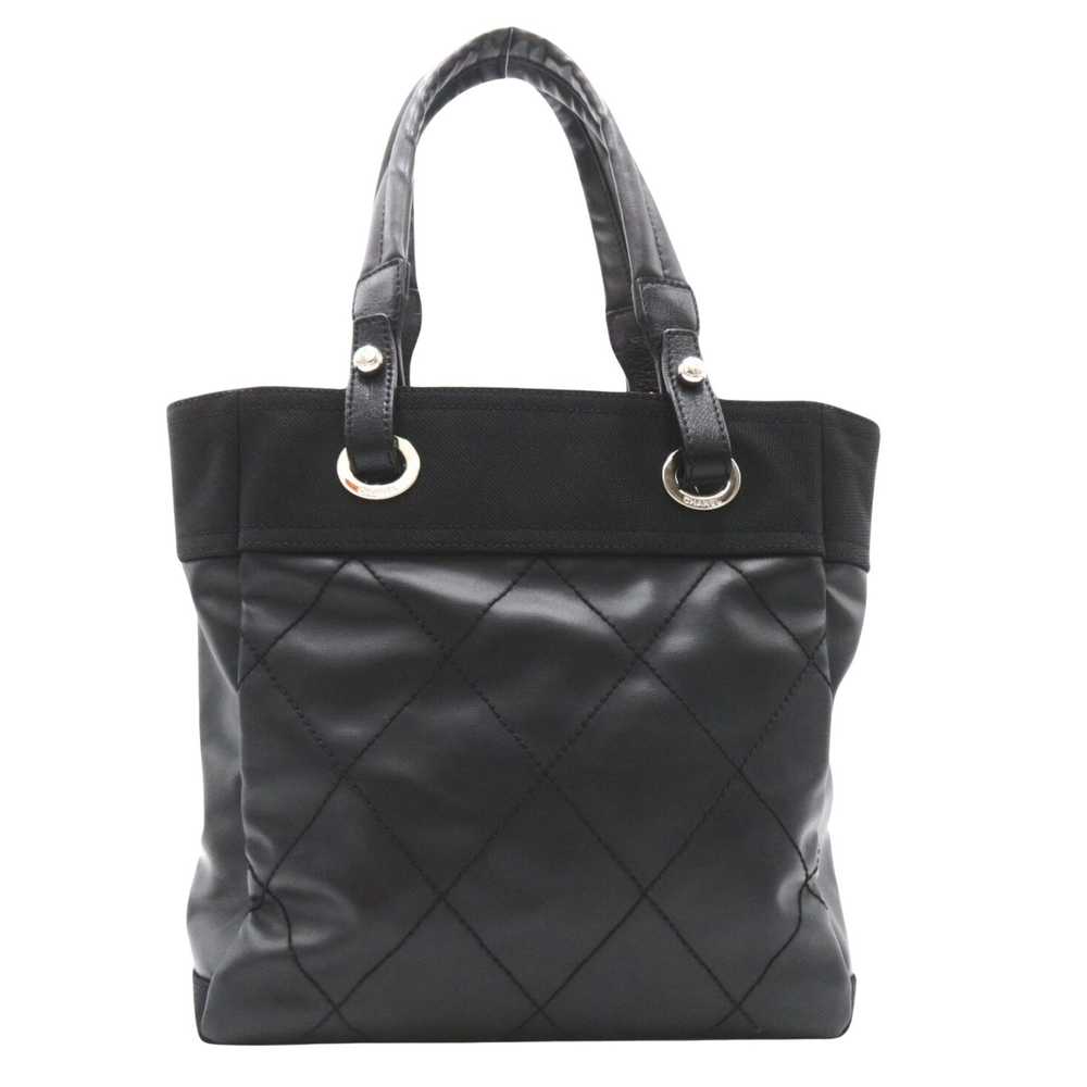 Chanel Paris Biarritz Black Leather Tote Bag (Pre… - image 2