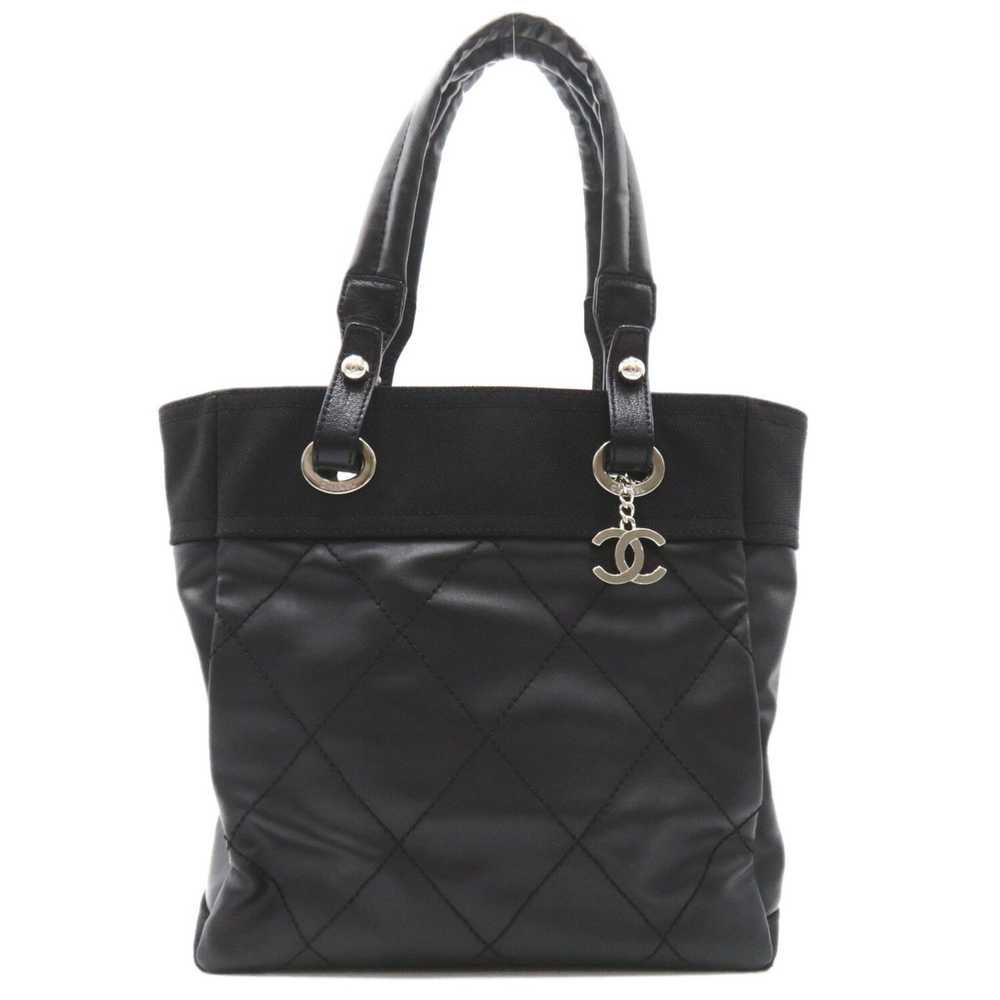 Chanel Paris Biarritz Black Leather Tote Bag (Pre… - image 9