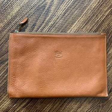 【Excellent Condition】IL BISONTE Flat Zip Pouch