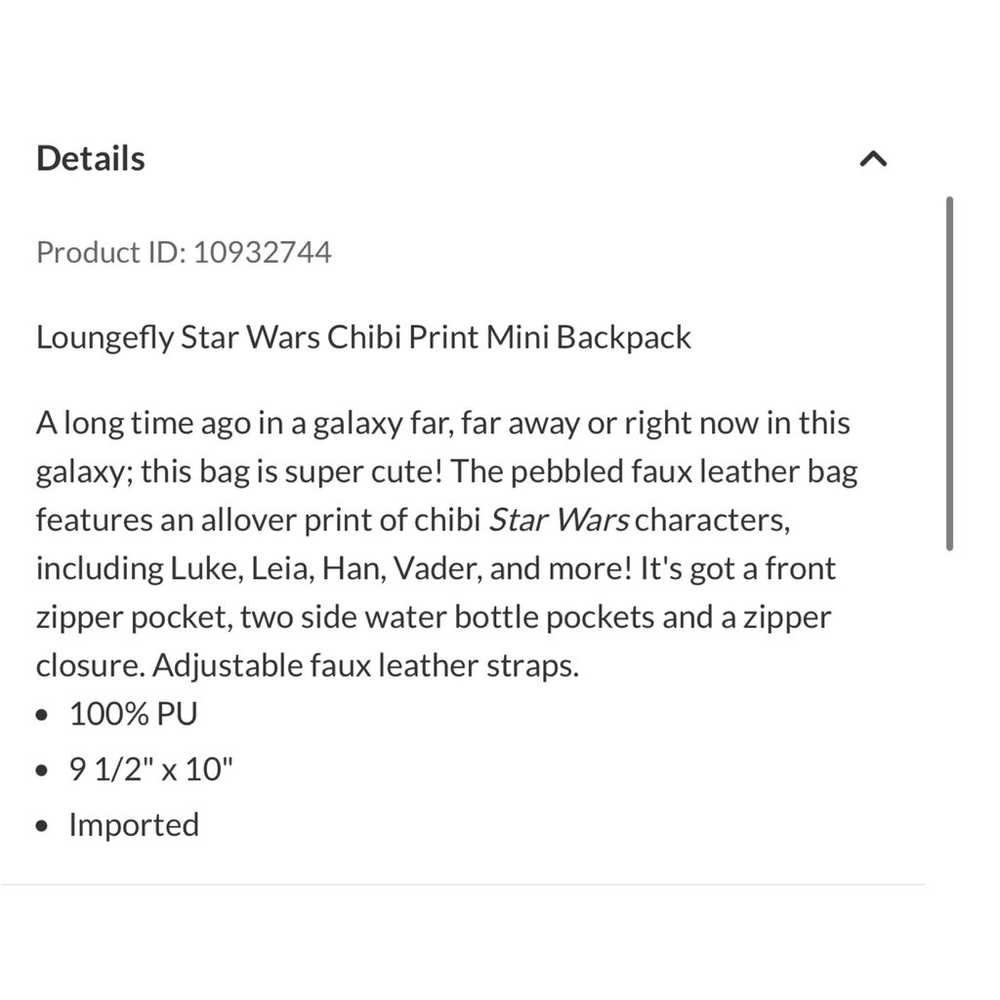 Disney Loungefly Star Wars Mini Backpack - image 2