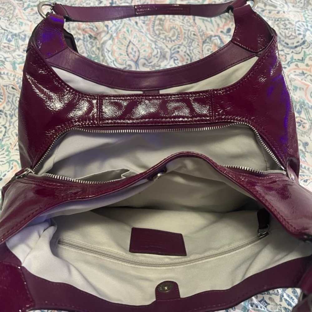 Coach bag burgundy Maggie Madison patent leather … - image 4