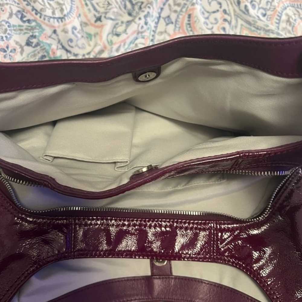 Coach bag burgundy Maggie Madison patent leather … - image 5