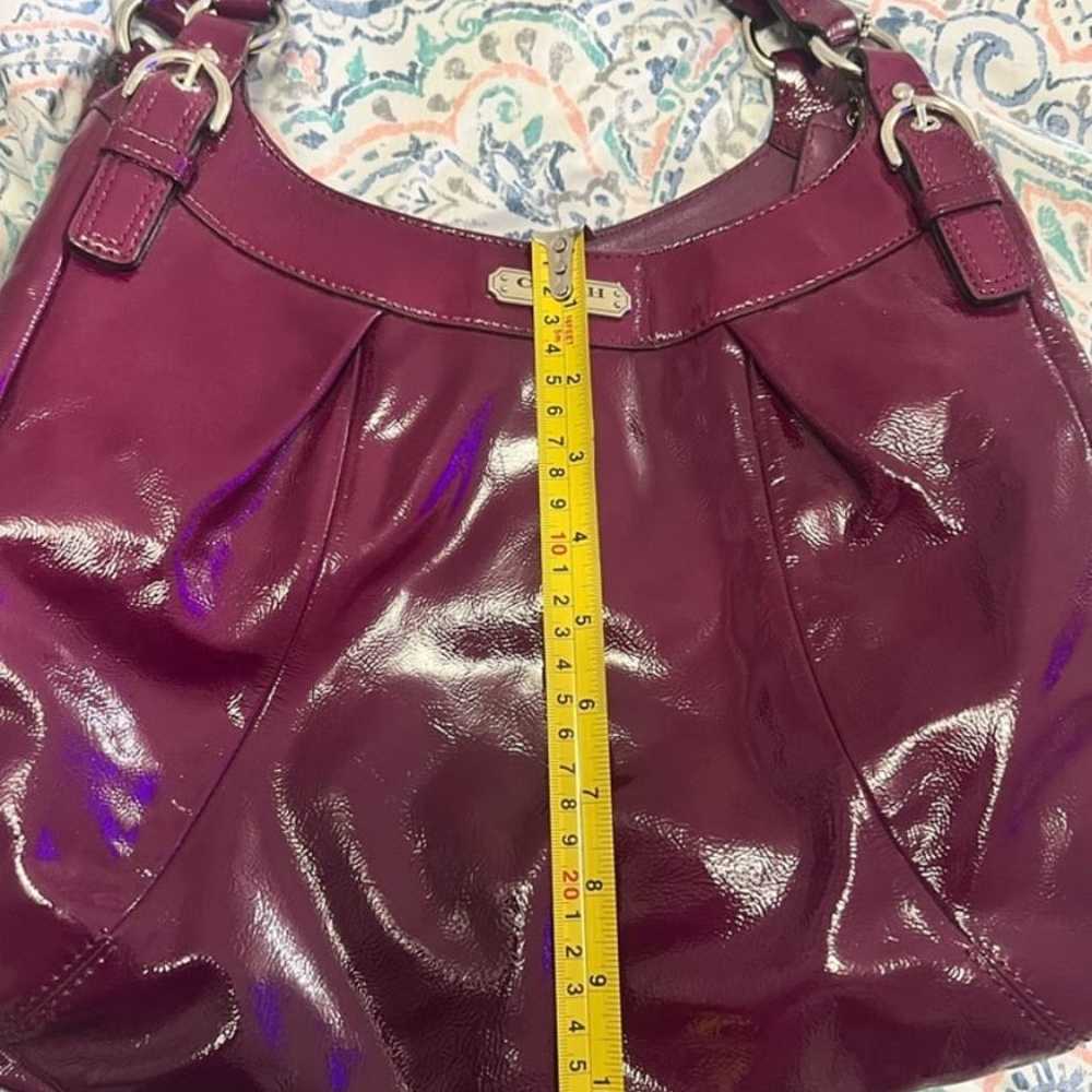 Coach bag burgundy Maggie Madison patent leather … - image 7