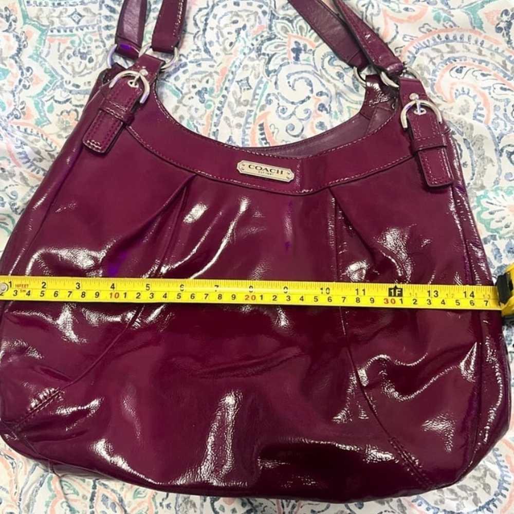 Coach bag burgundy Maggie Madison patent leather … - image 8