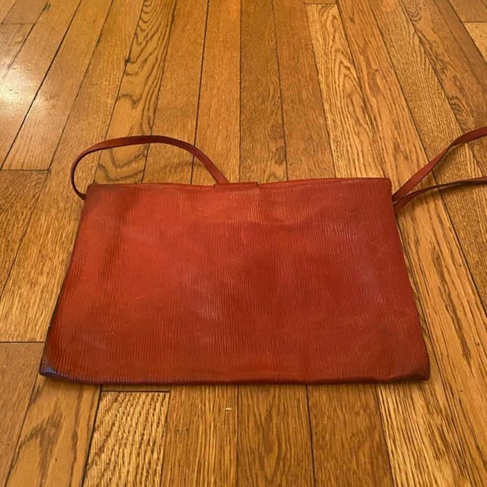 Rare Vintage 1970s Brown Leather Furla Messenger … - image 5