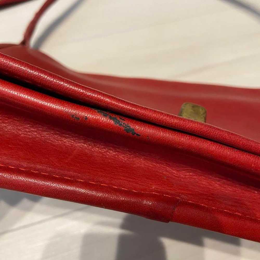 COACH red leather shoulder bag - image 4