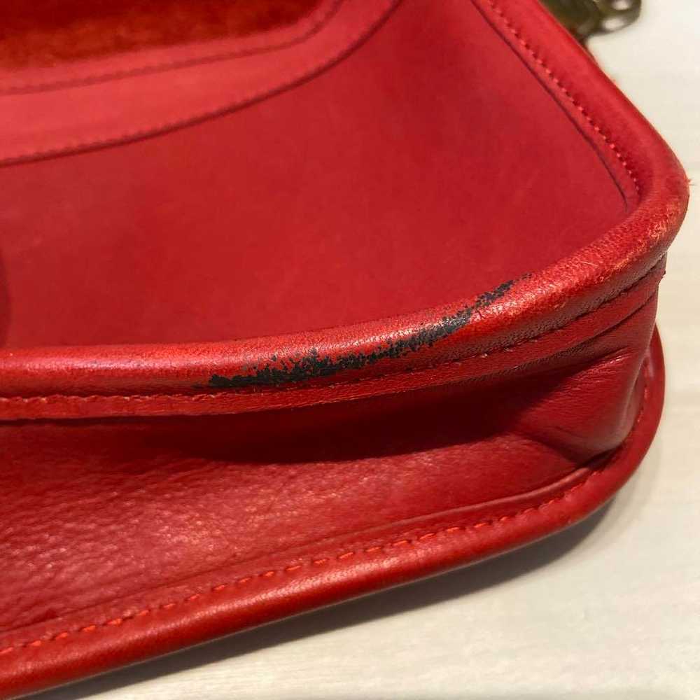 COACH red leather shoulder bag - image 7