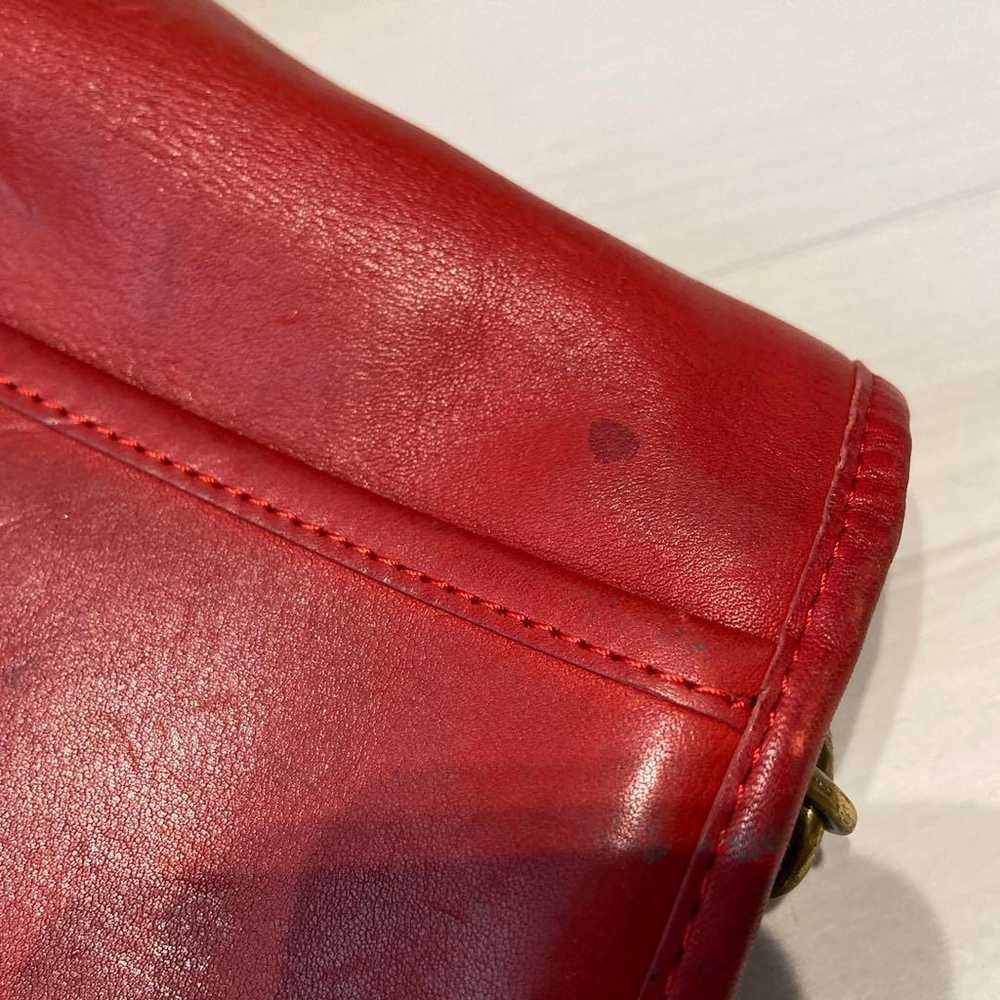 COACH red leather shoulder bag - image 8